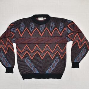 VTG Graphix Men's Pullover Sweater Geometric Acrylic Multicolor Size XL Unique